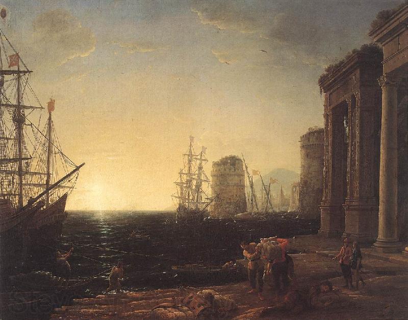 Claude Lorrain Harbour Scene at Sunset fg